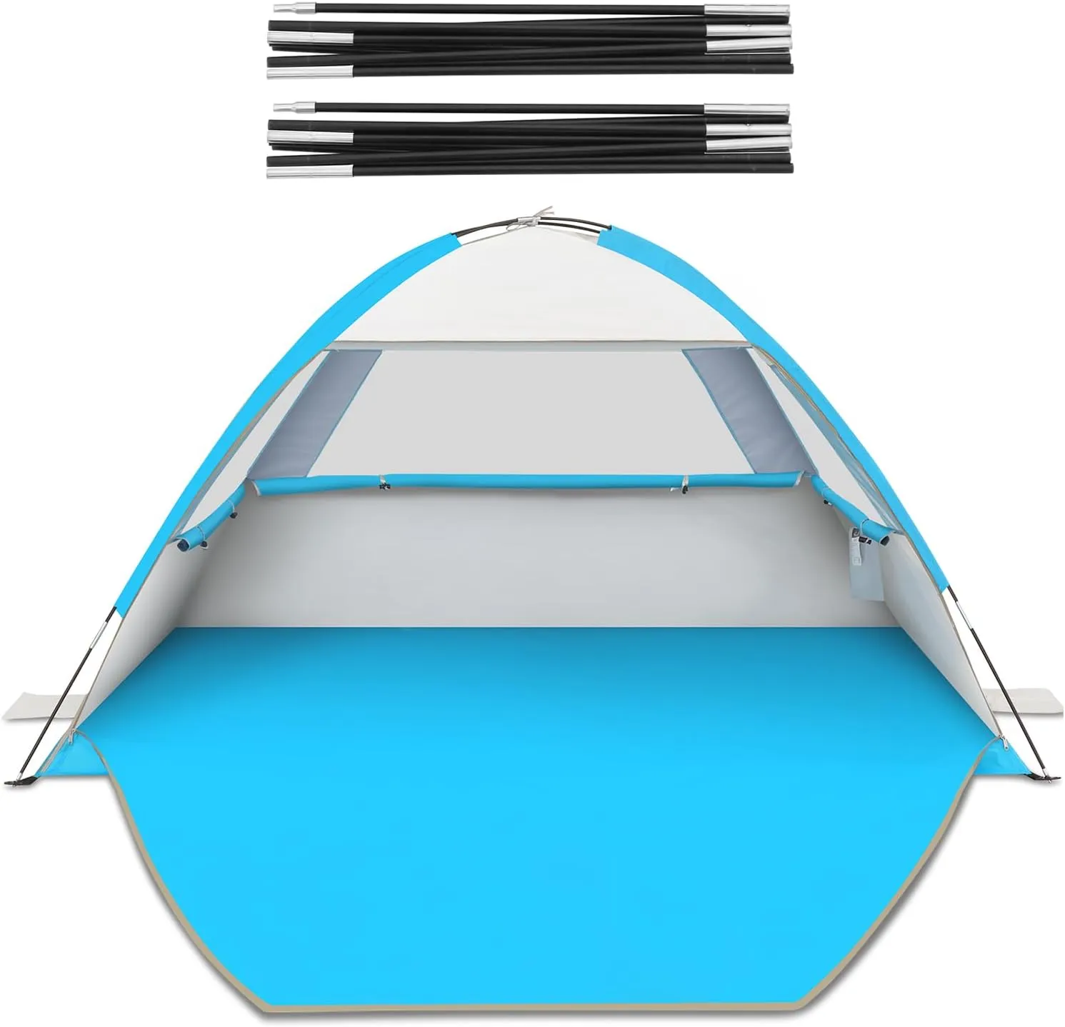 Gorich Beach Tent for 3 People   Beach Tent Poles for Replacement (3 People, Silver)