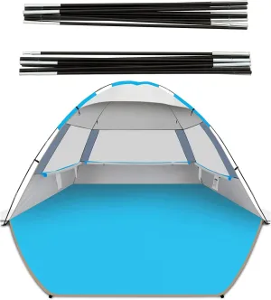 Gorich Beach Tent for 6 People   Beach Tent Poles for Replacement (8 People, Silver)