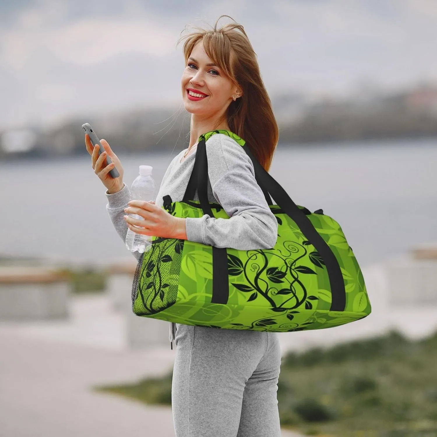 Green Foliage Shading Tree Grass Travel Duffel Bag Large Foldable Waterproof Overnight Bag For Beach Swim Bags Pool Sports Gym