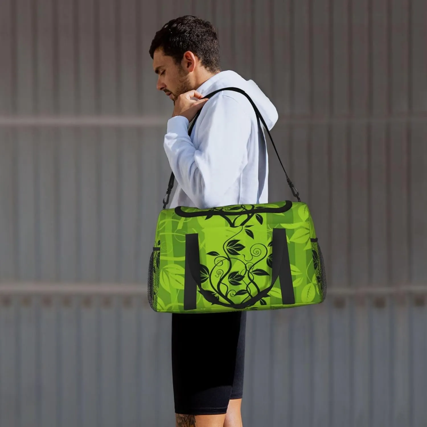 Green Foliage Shading Tree Grass Travel Duffel Bag Large Foldable Waterproof Overnight Bag For Beach Swim Bags Pool Sports Gym