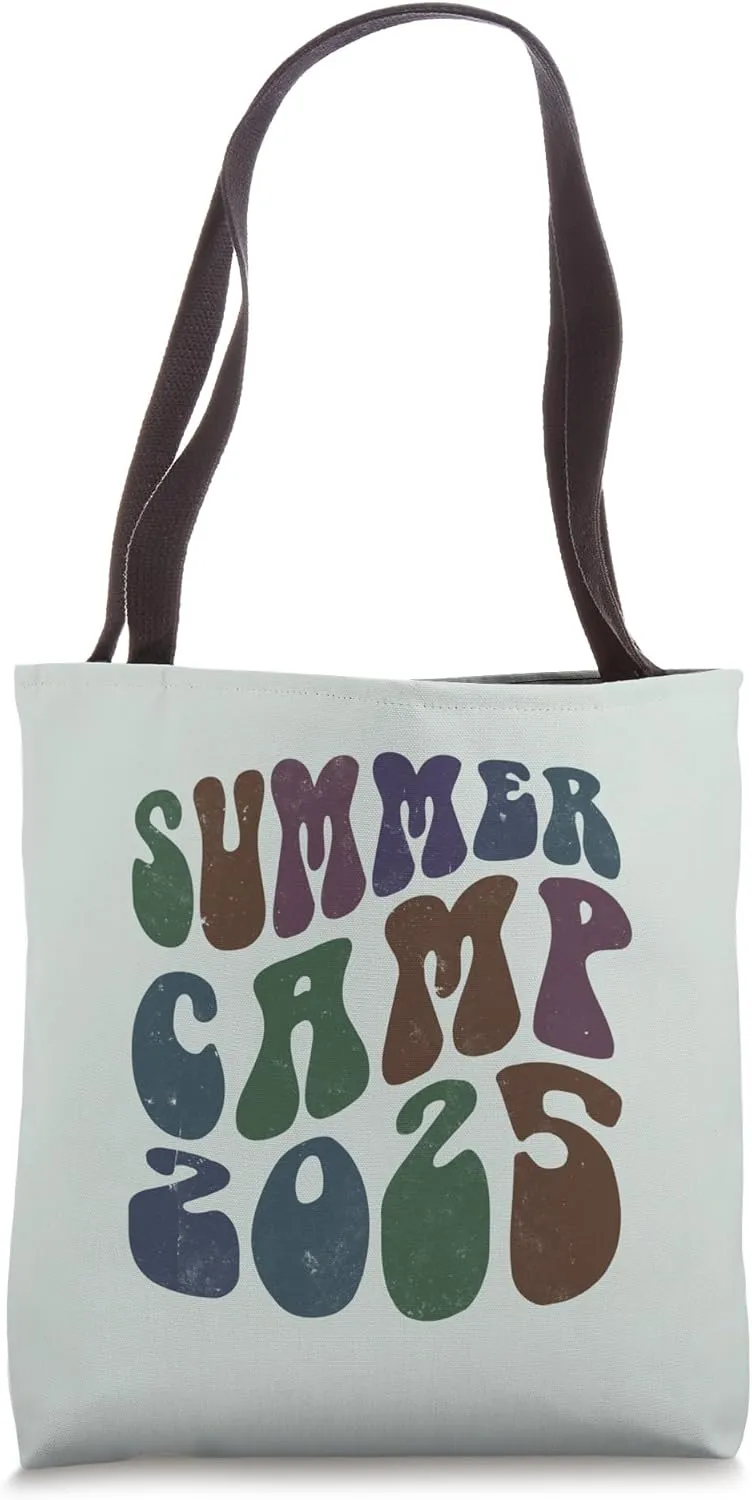 Groovy SUMMER CAMP 2025 Campground Host Vibes Staff Nurse Tote Bag