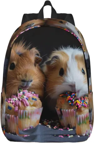 Guinea Pigs and Cupcakes print Hiking Backpack Casual Daypack Outdoor Travel Backpacks Bookbag for Men Women Adult