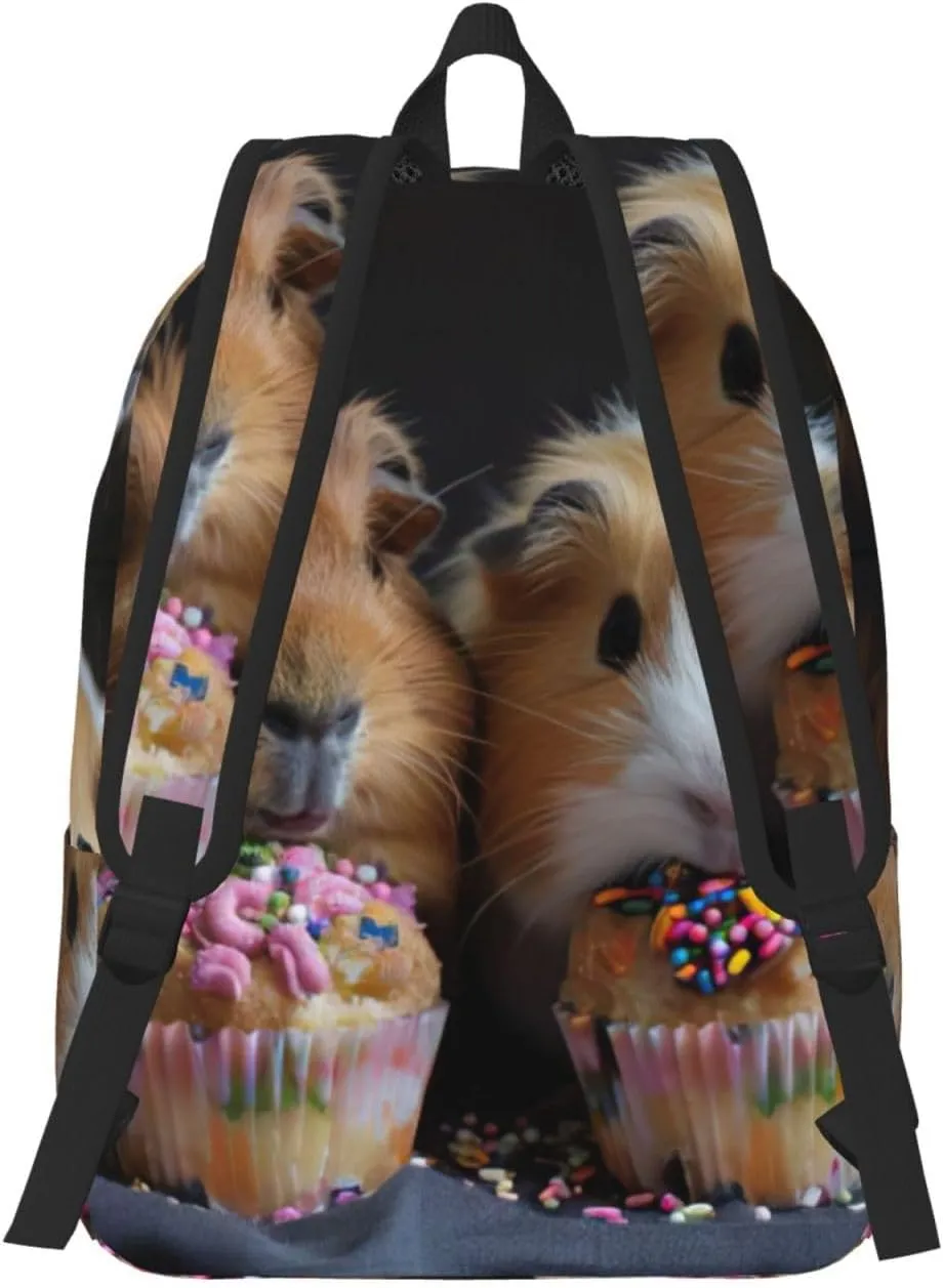 Guinea Pigs and Cupcakes print Hiking Backpack Casual Daypack Outdoor Travel Backpacks Bookbag for Men Women Adult