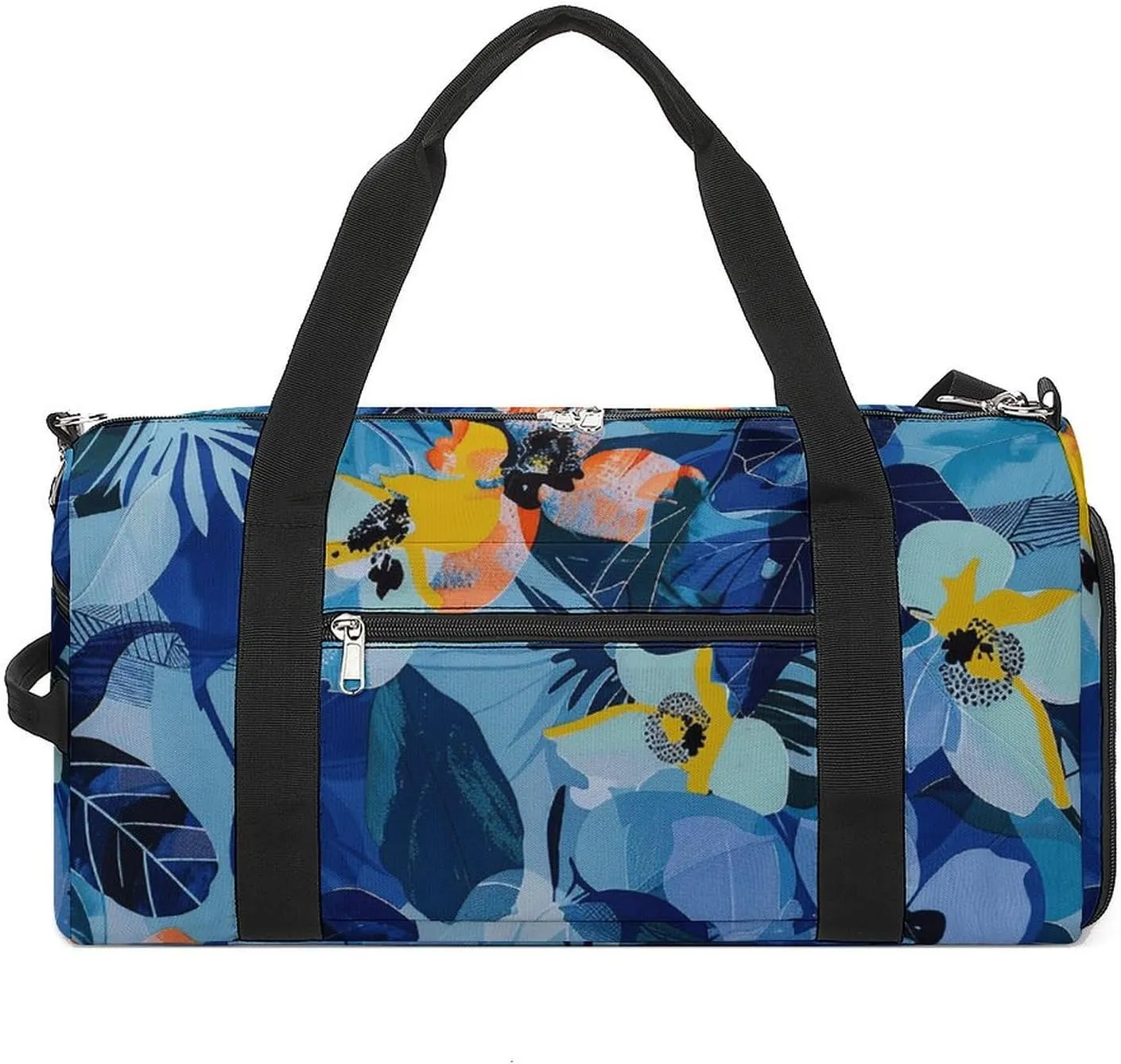 Gym Bag Abstract Floral Print Duffel Bag for Men Women Overnight Bag with Shoe Compartment Workout Bags