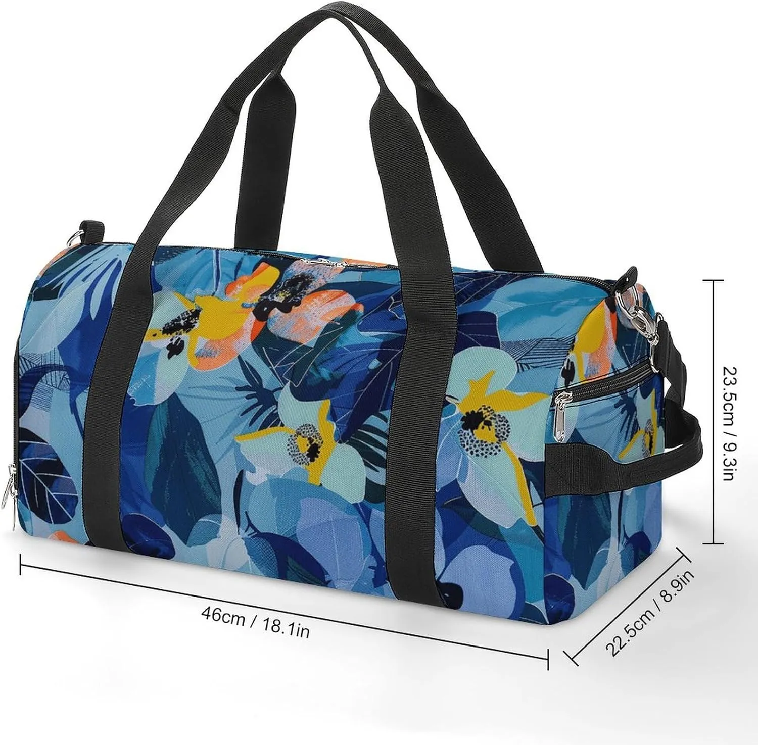 Gym Bag Abstract Floral Print Duffel Bag for Men Women Overnight Bag with Shoe Compartment Workout Bags