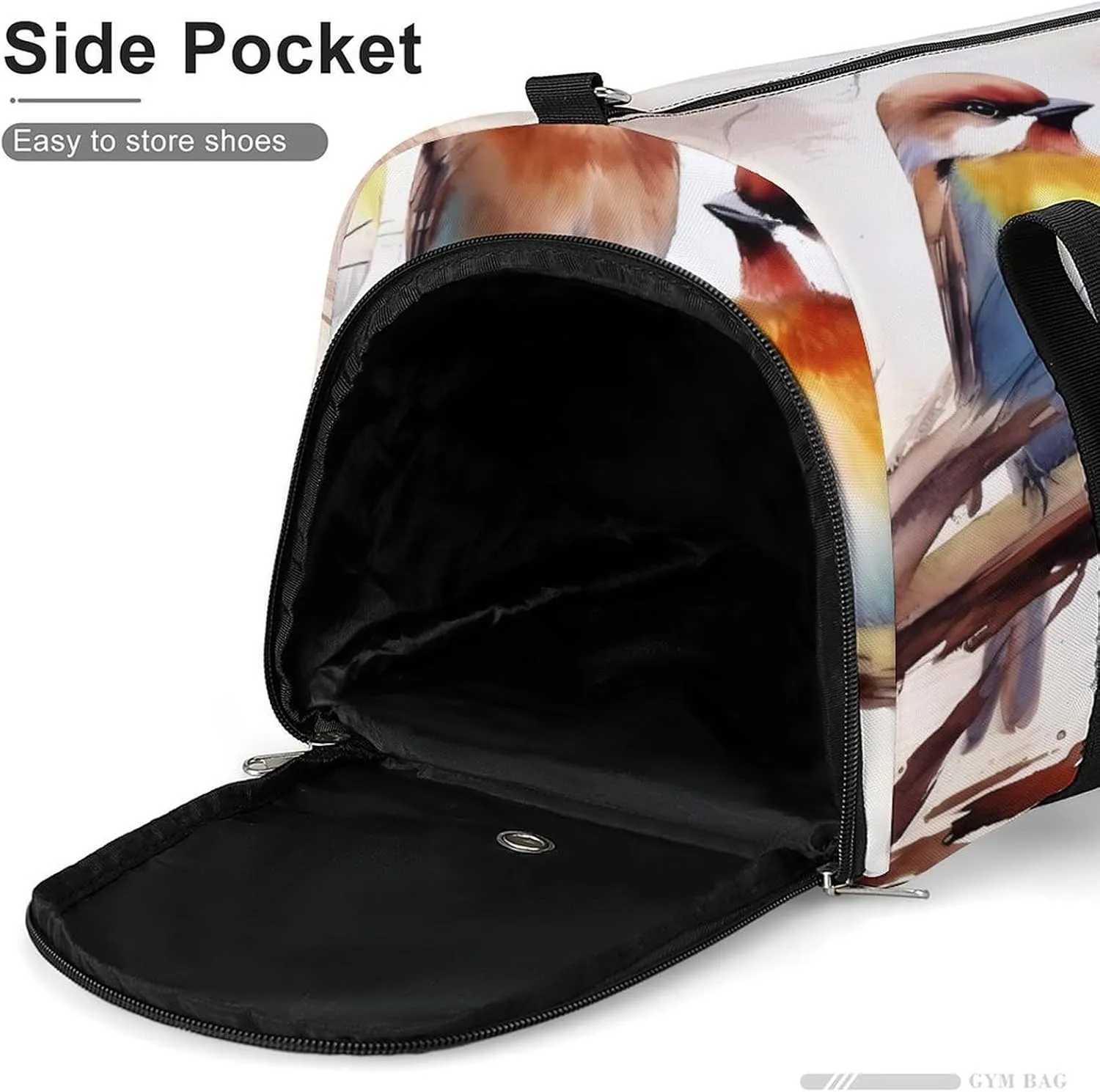 Gym Bag Birds Resting On Tree Branch Duffel Bag for Men Women Overnight Bag with Shoe Compartment Workout Bags