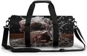 Gym Bag Cake And Sugar Powder Duffel Bag for Men Women Overnight Bag with Shoe Compartment Workout Bags