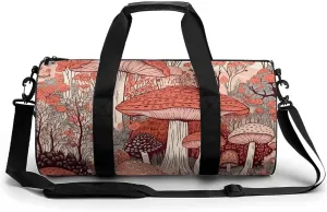 Gym Bag Cartoon Mushroom Duffel Bag for Men Women Overnight Bag with Shoe Compartment Workout Bags