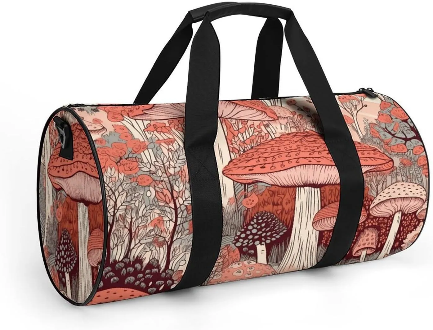 Gym Bag Cartoon Mushroom Duffel Bag for Men Women Overnight Bag with Shoe Compartment Workout Bags