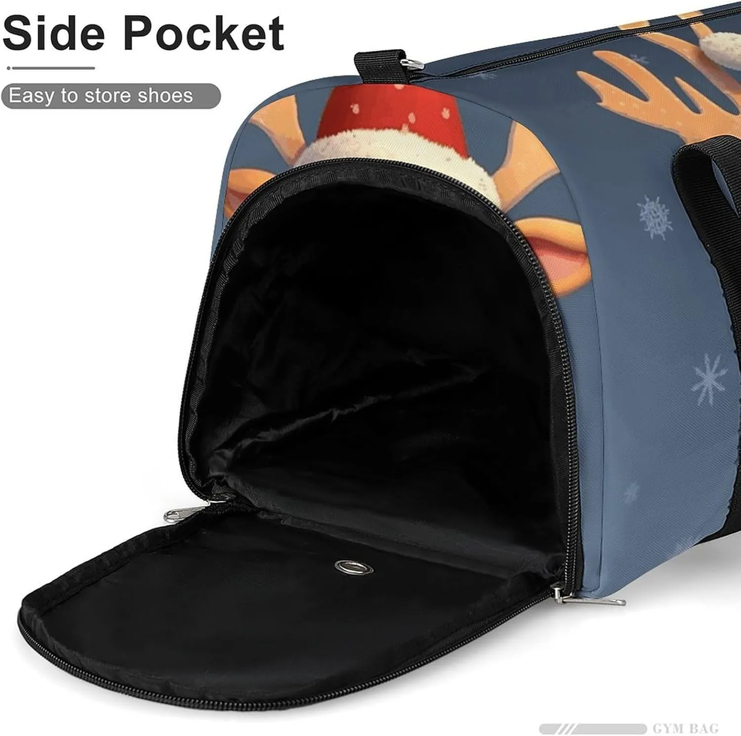 Gym Bag Christmas Deer Duffel Bag for Men Women Overnight Bag with Shoe Compartment Workout Bags