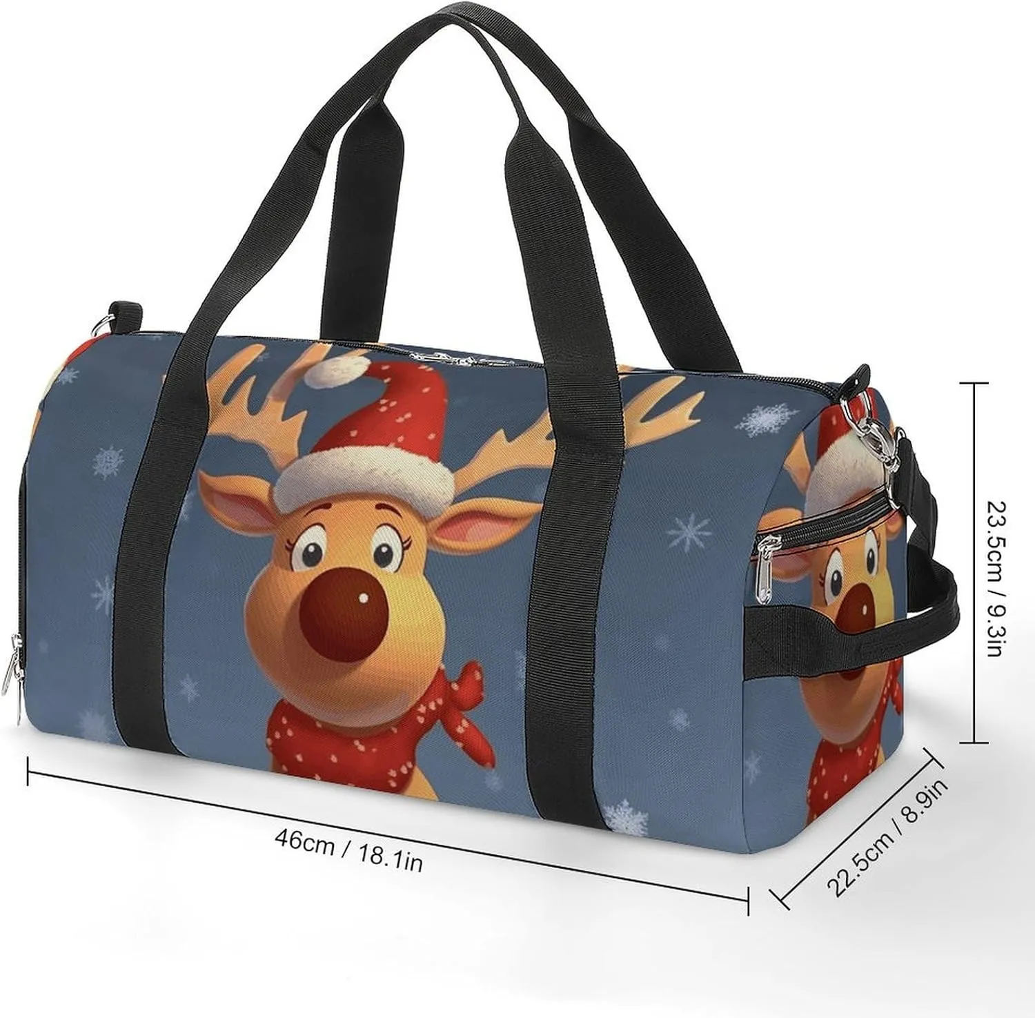 Gym Bag Christmas Deer Duffel Bag for Men Women Overnight Bag with Shoe Compartment Workout Bags