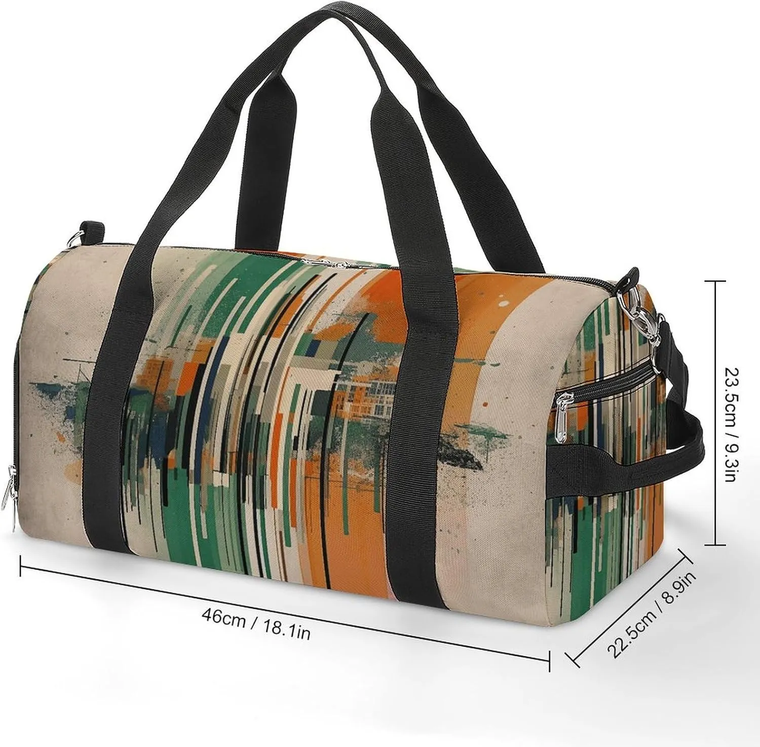 Gym Bag Complex Patterns Duffel Bag for Men Women Overnight Bag with Shoe Compartment Workout Bags