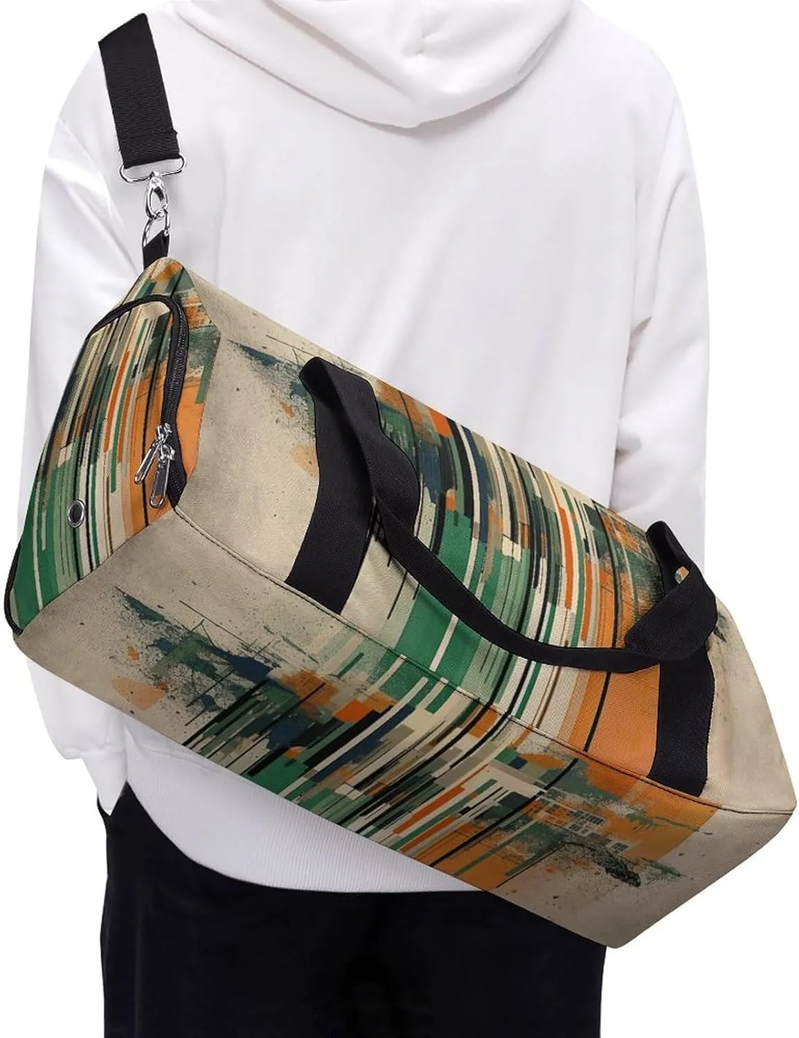 Gym Bag Complex Patterns Duffel Bag for Men Women Overnight Bag with Shoe Compartment Workout Bags