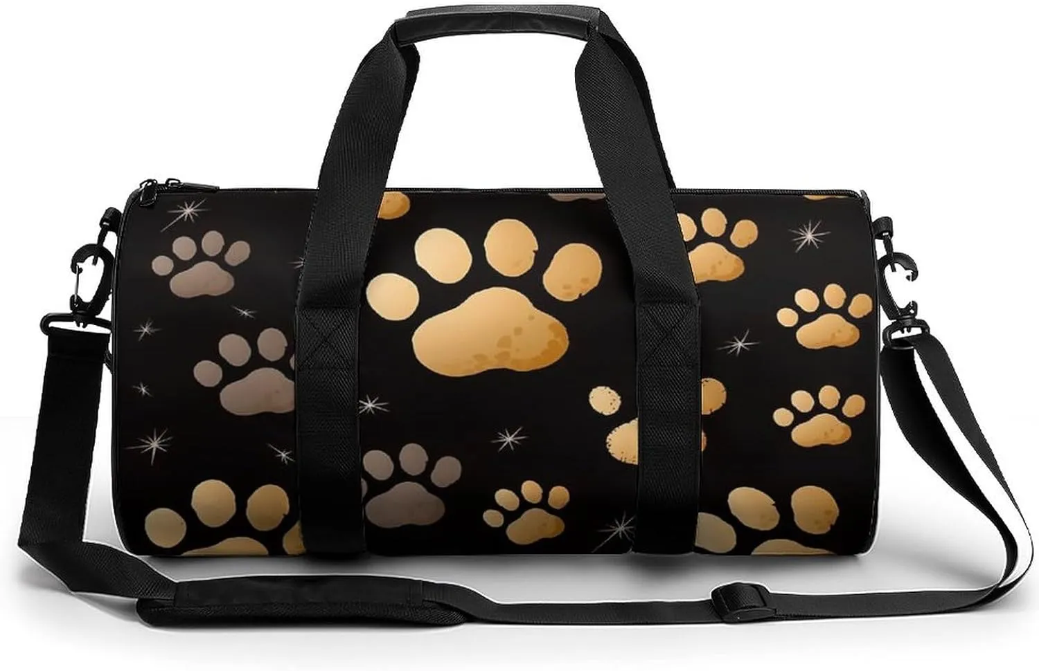 Gym Bag Dog Paw Print Duffel Bag for Men Women Overnight Bag with Shoe Compartment Workout Bags