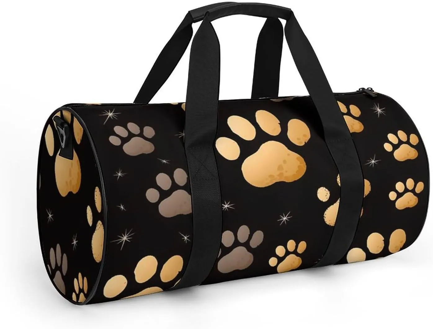 Gym Bag Dog Paw Print Duffel Bag for Men Women Overnight Bag with Shoe Compartment Workout Bags