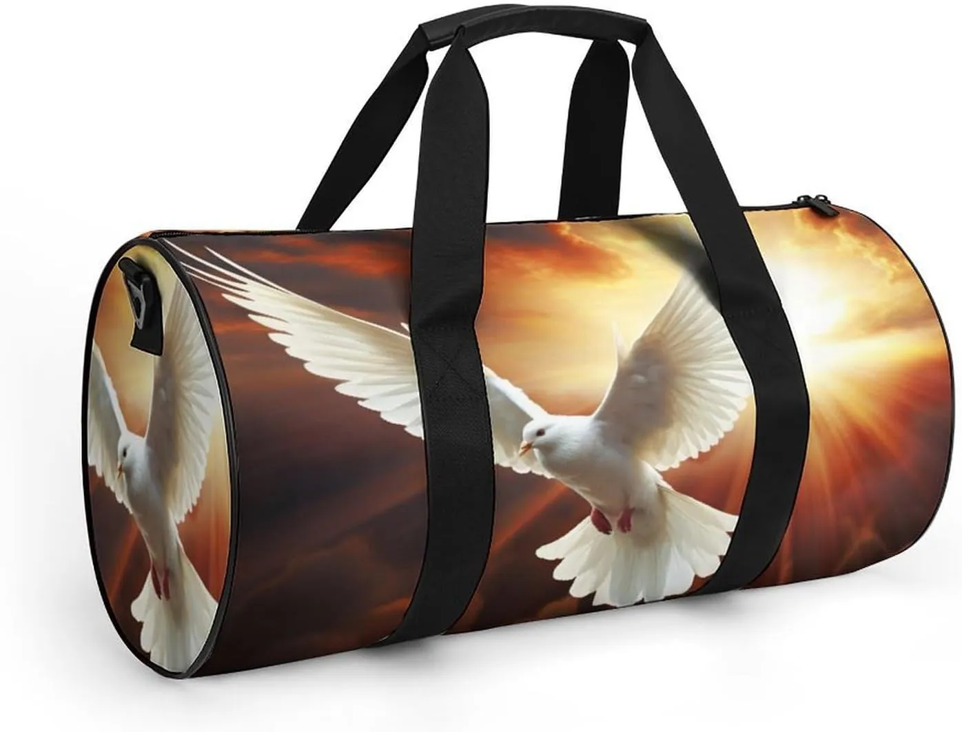 Gym Bag Dove Sun Art Duffel Bag for Men Women Overnight Bag with Shoe Compartment Workout Bags