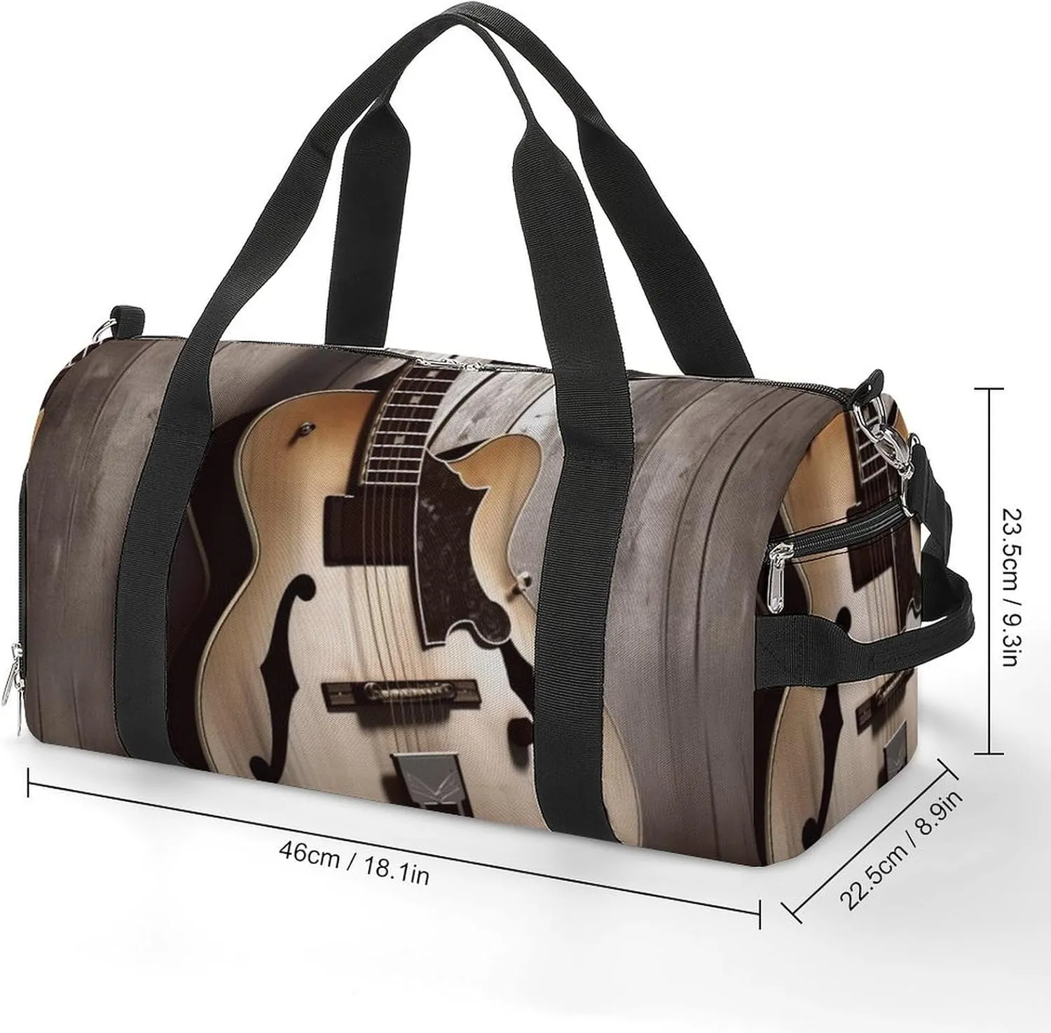 Gym Bag Guitar Pictures Duffel Bag for Men Women Overnight Bag with Shoe Compartment Workout Bags