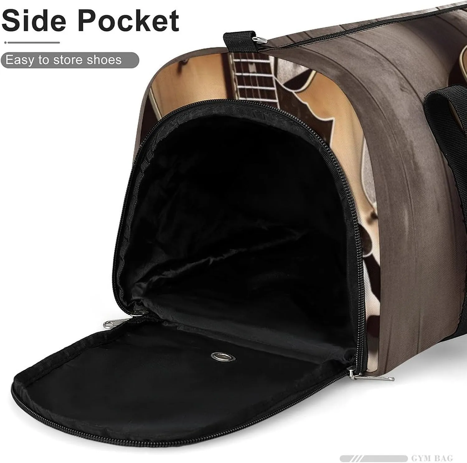 Gym Bag Guitar Pictures Duffel Bag for Men Women Overnight Bag with Shoe Compartment Workout Bags