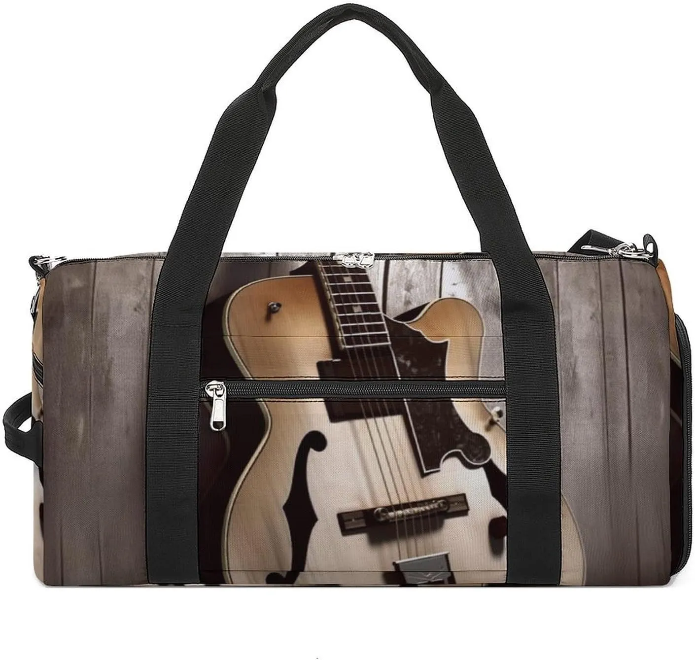 Gym Bag Guitar Pictures Duffel Bag for Men Women Overnight Bag with Shoe Compartment Workout Bags