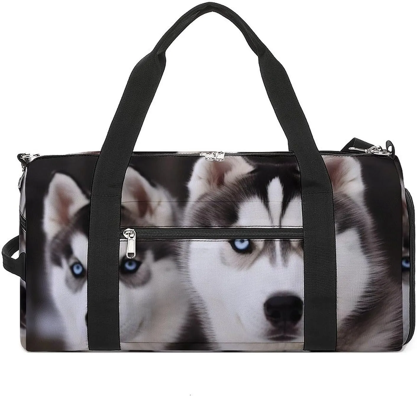 Gym Bag Husky Dog Duffel Bag for Men Women Overnight Bag with Shoe Compartment Workout Bags