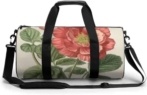 Gym Bag Peach Flowers Duffel Bag for Men Women Overnight Bag with Shoe Compartment Workout Bags