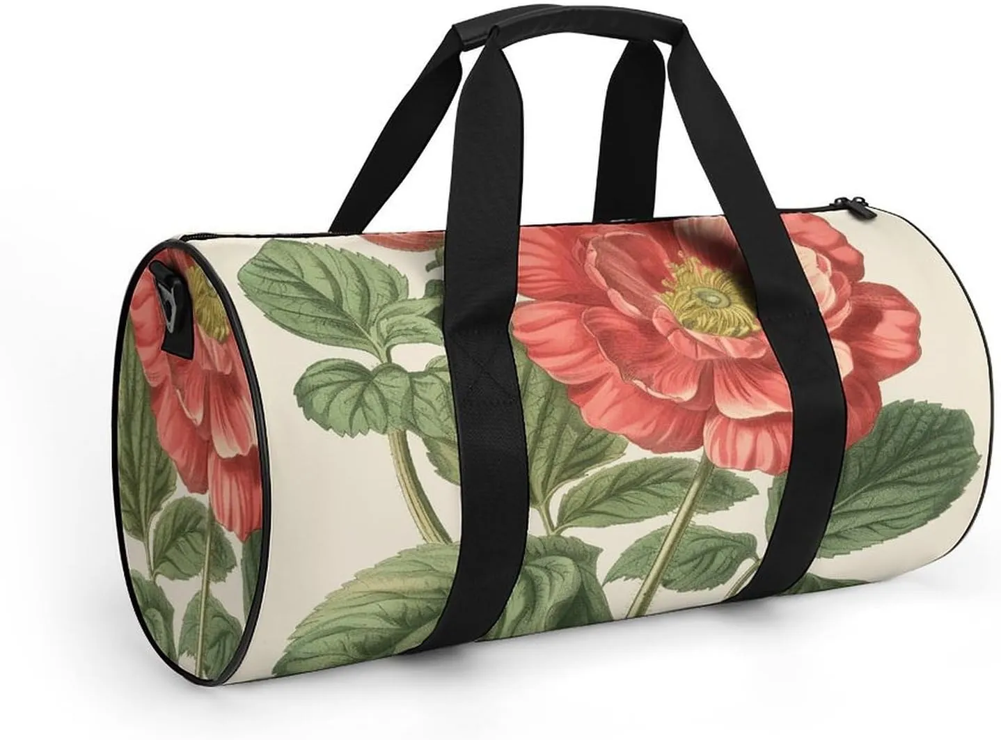 Gym Bag Peach Flowers Duffel Bag for Men Women Overnight Bag with Shoe Compartment Workout Bags