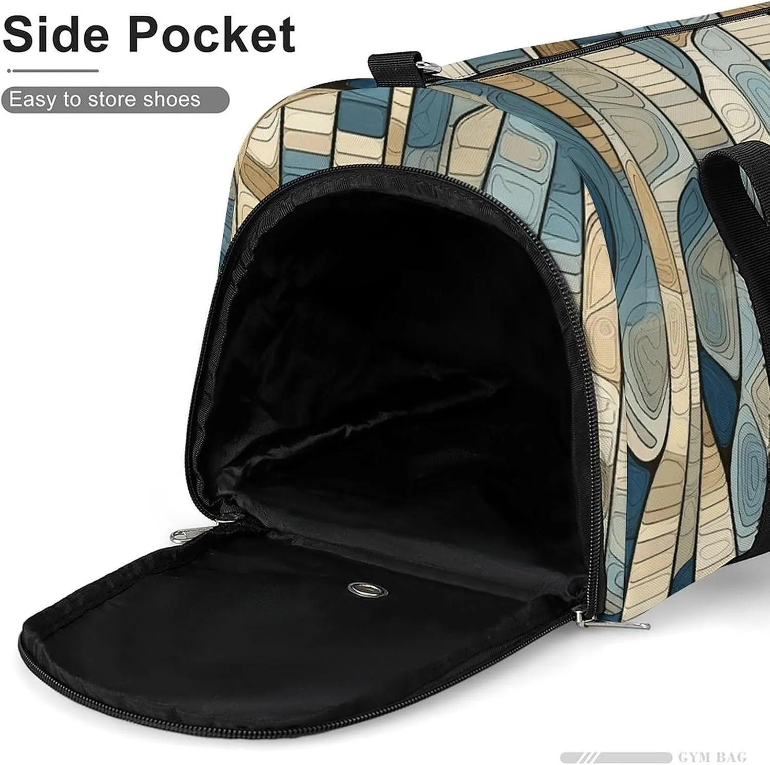 Gym Bag Shape Pattern Duffel Bag for Men Women Overnight Bag with Shoe Compartment Workout Bags