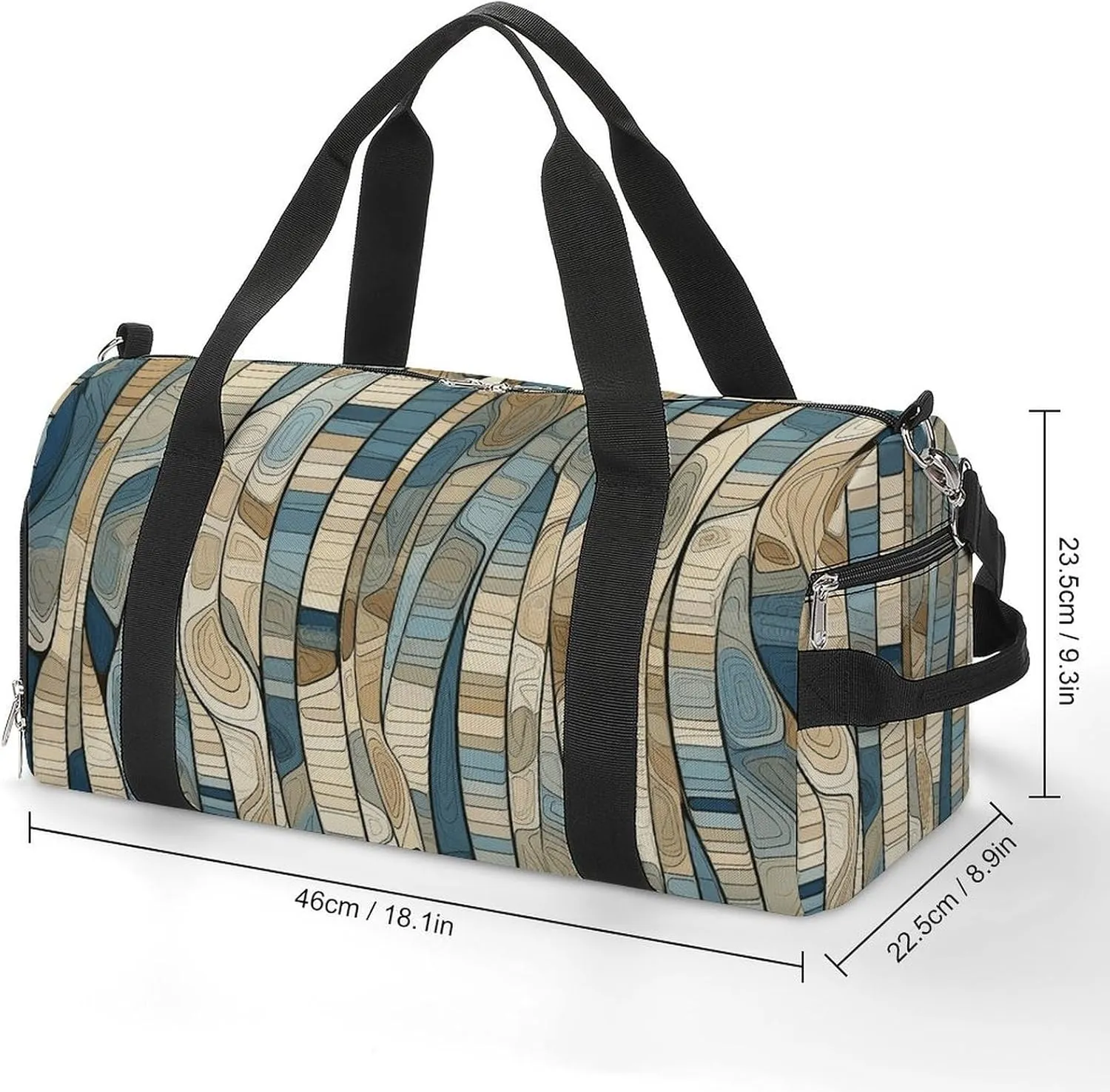 Gym Bag Shape Pattern Duffel Bag for Men Women Overnight Bag with Shoe Compartment Workout Bags