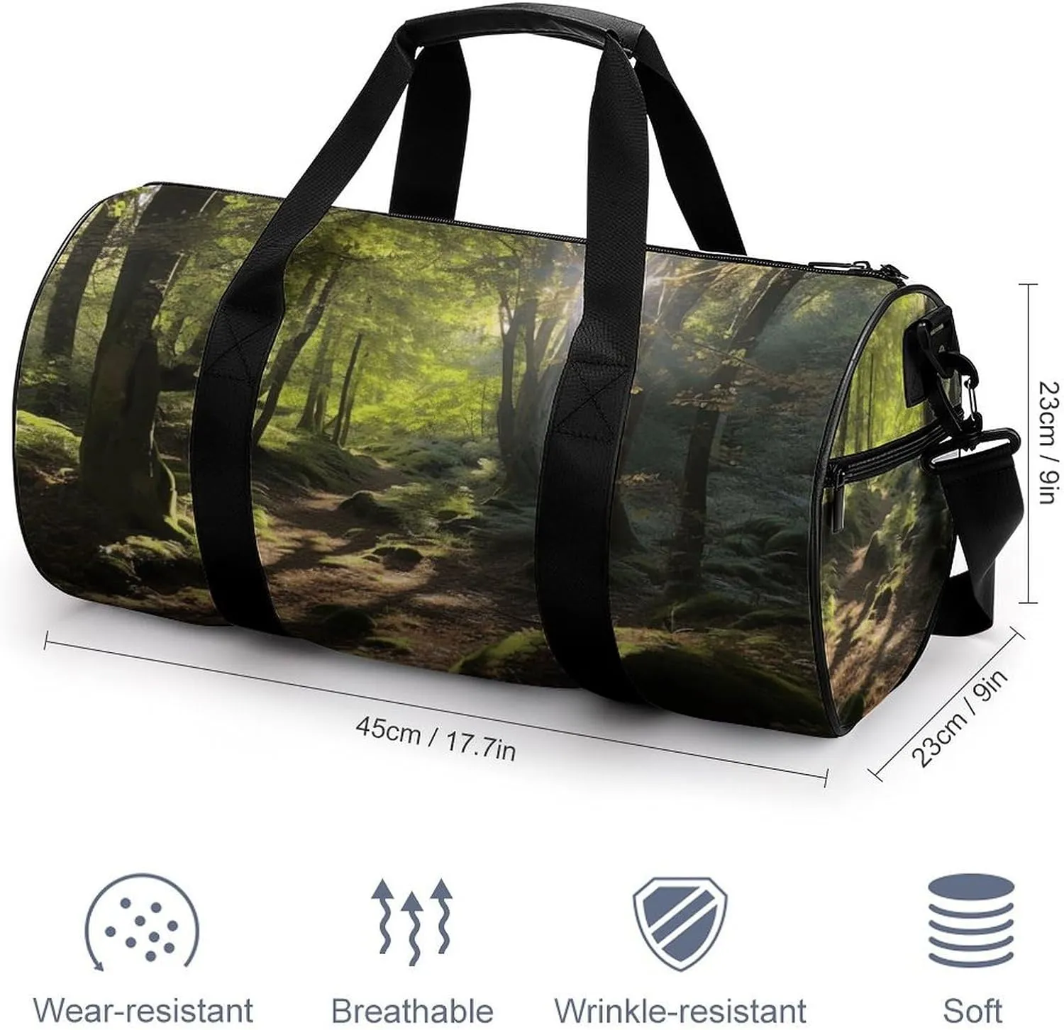 Gym Bag Sunshine in The Woods Duffel Bag for Men Women Overnight Bag with Shoe Compartment Workout Bags