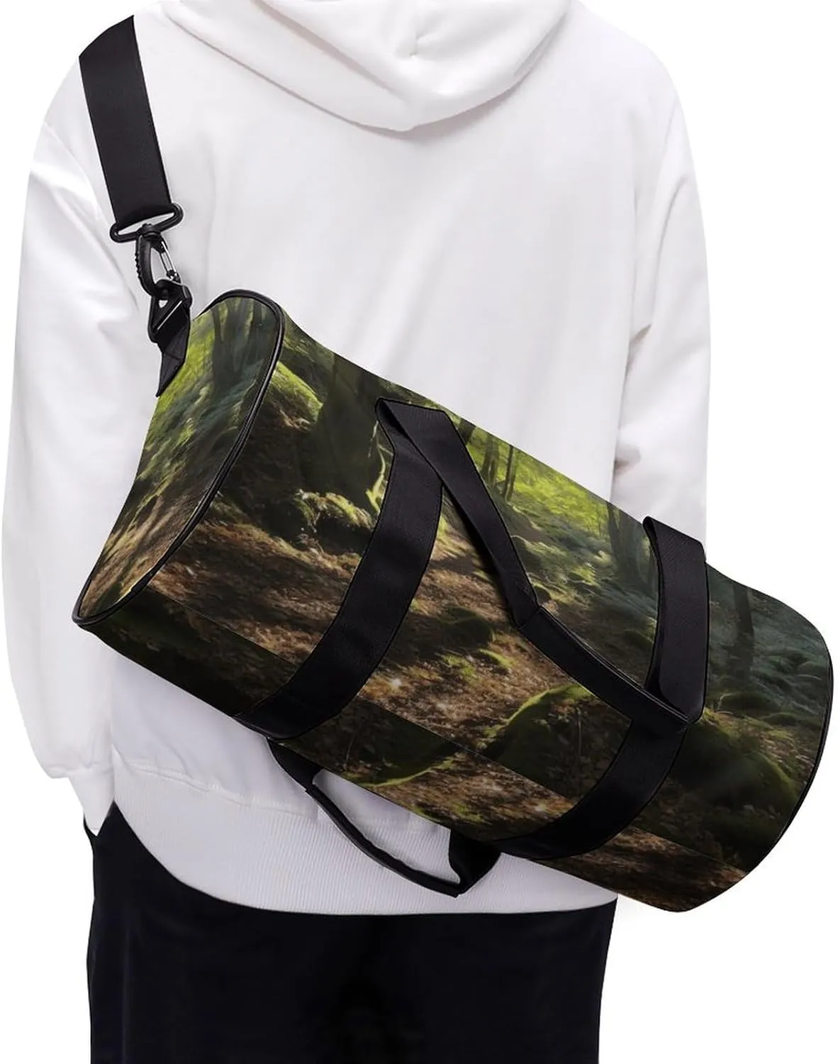 Gym Bag Sunshine in The Woods Duffel Bag for Men Women Overnight Bag with Shoe Compartment Workout Bags