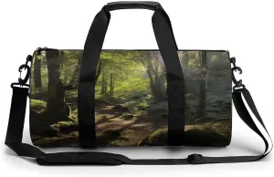 Gym Bag Sunshine in The Woods Duffel Bag for Men Women Overnight Bag with Shoe Compartment Workout Bags