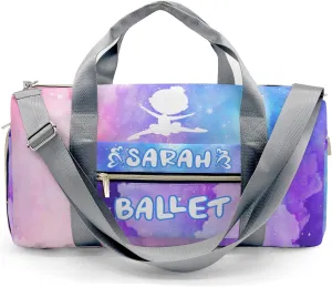Gym Bags Ballet Girls Colorful Starry Duffel Bag Adjustable Shoulder Strap Perform Training Travel Bag for Boys Girls Teens Women Men