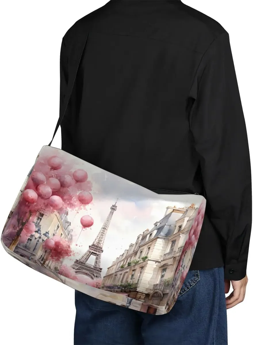 Gym Bags for Men 14.8 Inch Lightweight Carry On Bags for Airplanes Waterproof Duffle Bag for Travel, Country Romance Paris Patterns