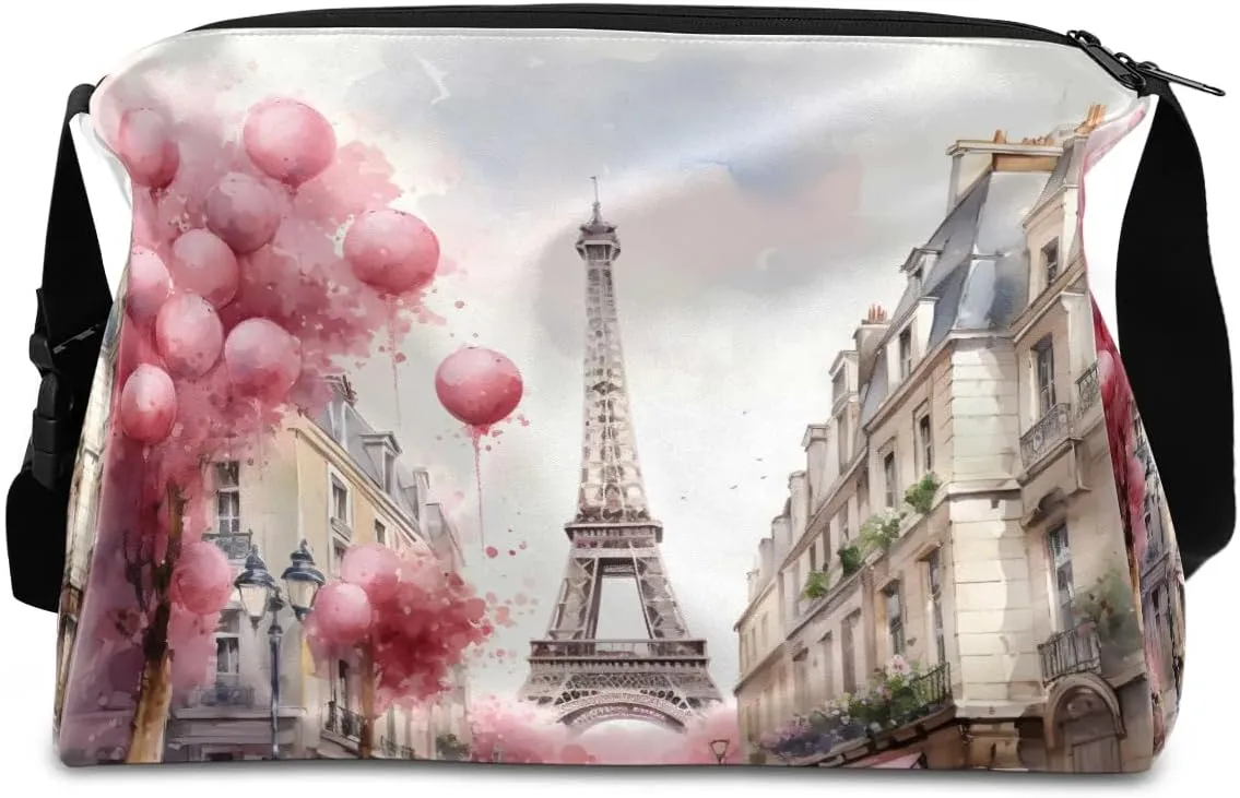 Gym Bags for Men 14.8 Inch Lightweight Carry On Bags for Airplanes Waterproof Duffle Bag for Travel, Country Romance Paris Patterns