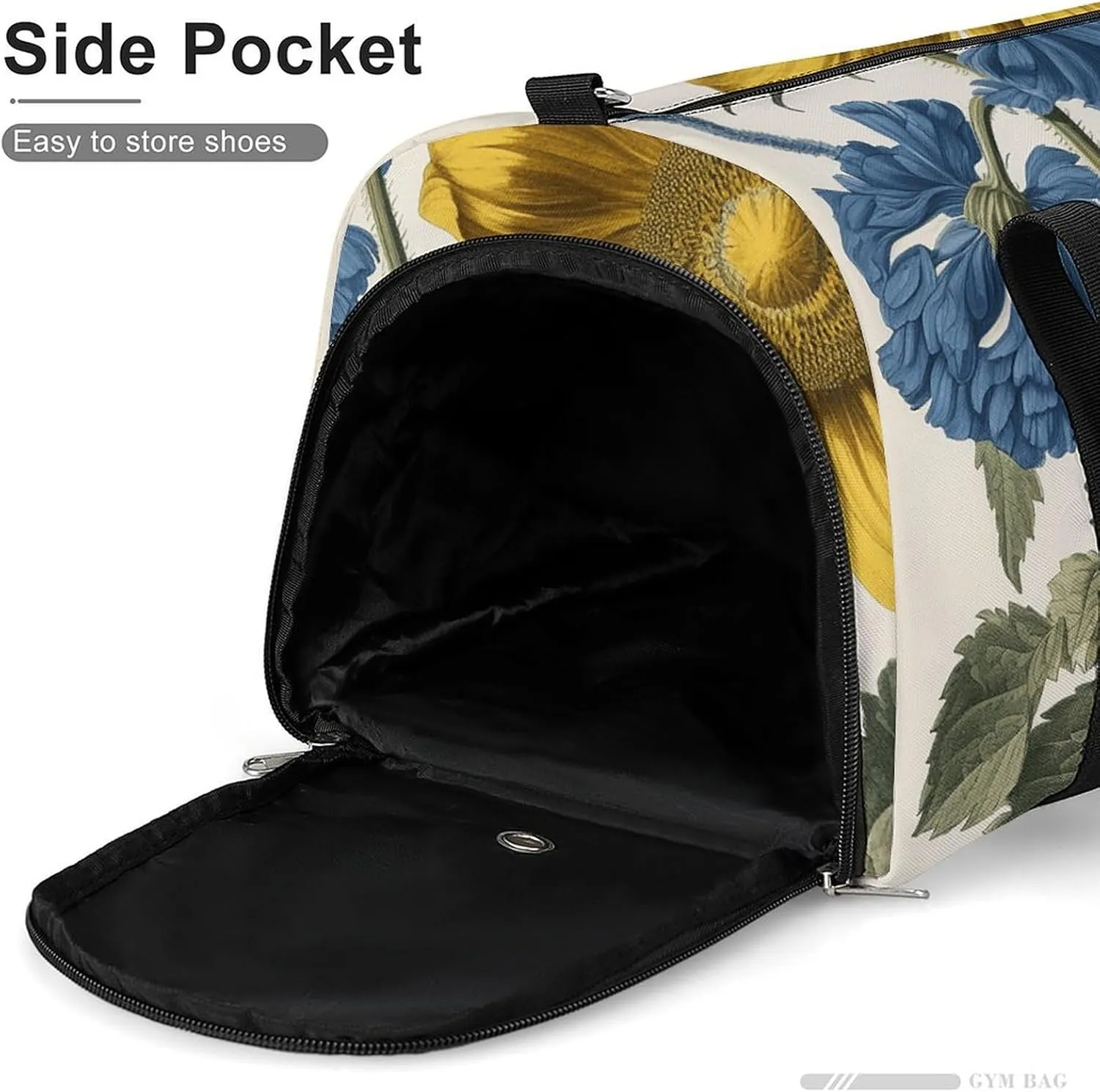 Gym Bags for Men Women A Yellow Flower Stem Duffle Bag Travel Overnight Bag with Shoe Compartment Tote Bags