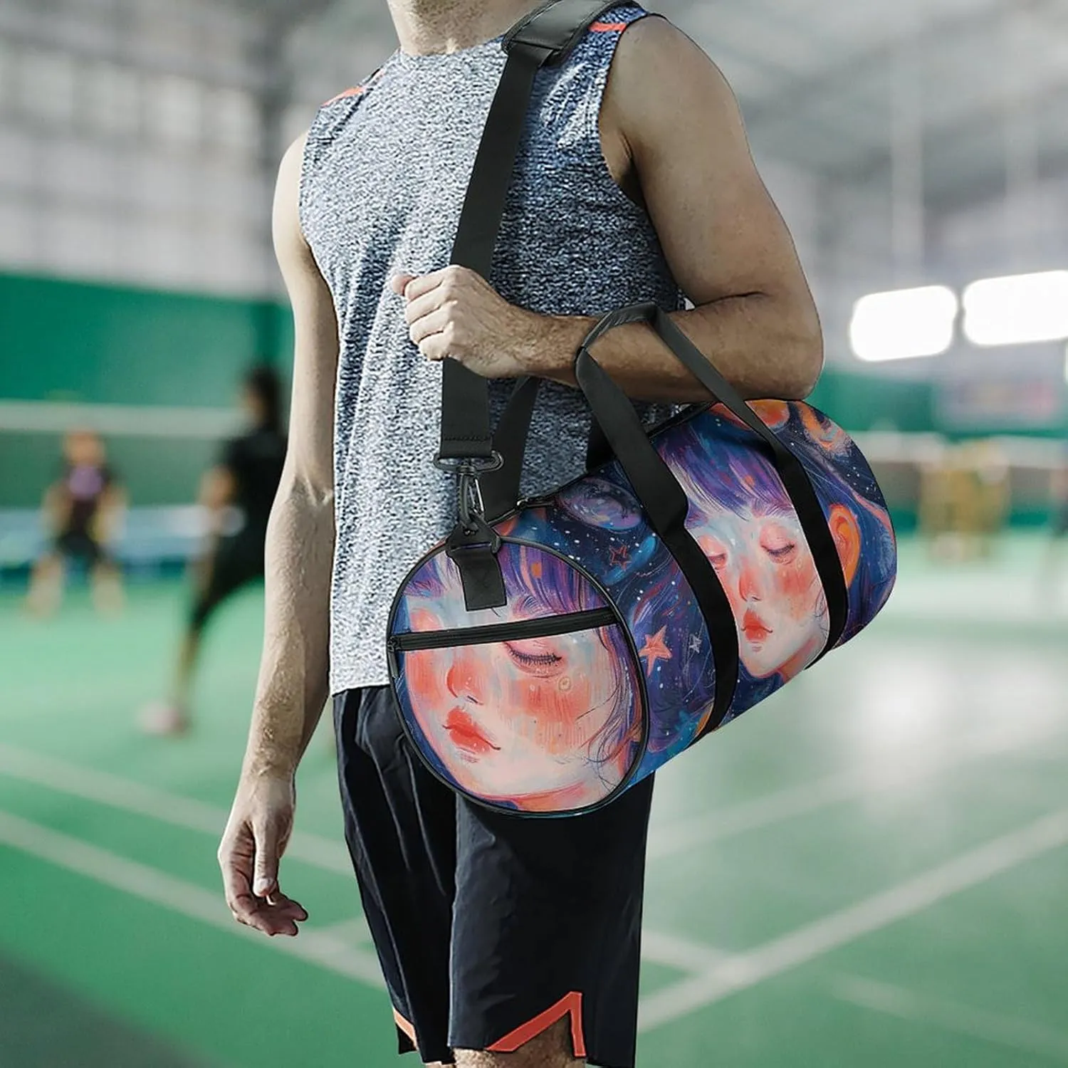 Gym Bags for Men Women Art Style Fantasy Duffle Bag Travel Overnight Bag with Shoe Compartment Tote Bags