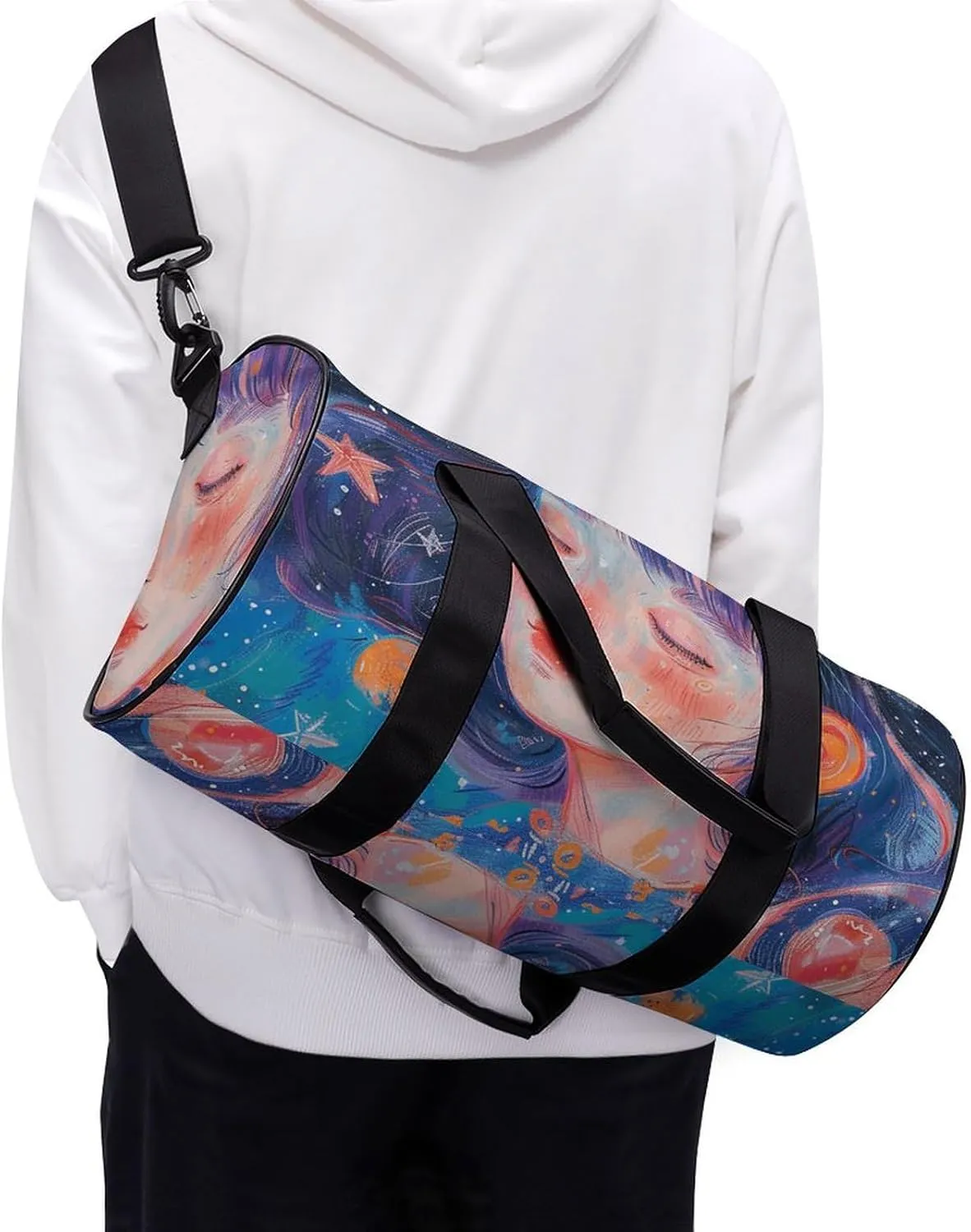 Gym Bags for Men Women Art Style Fantasy Duffle Bag Travel Overnight Bag with Shoe Compartment Tote Bags