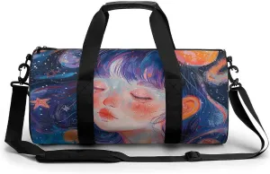 Gym Bags for Men Women Art Style Fantasy Duffle Bag Travel Overnight Bag with Shoe Compartment Tote Bags