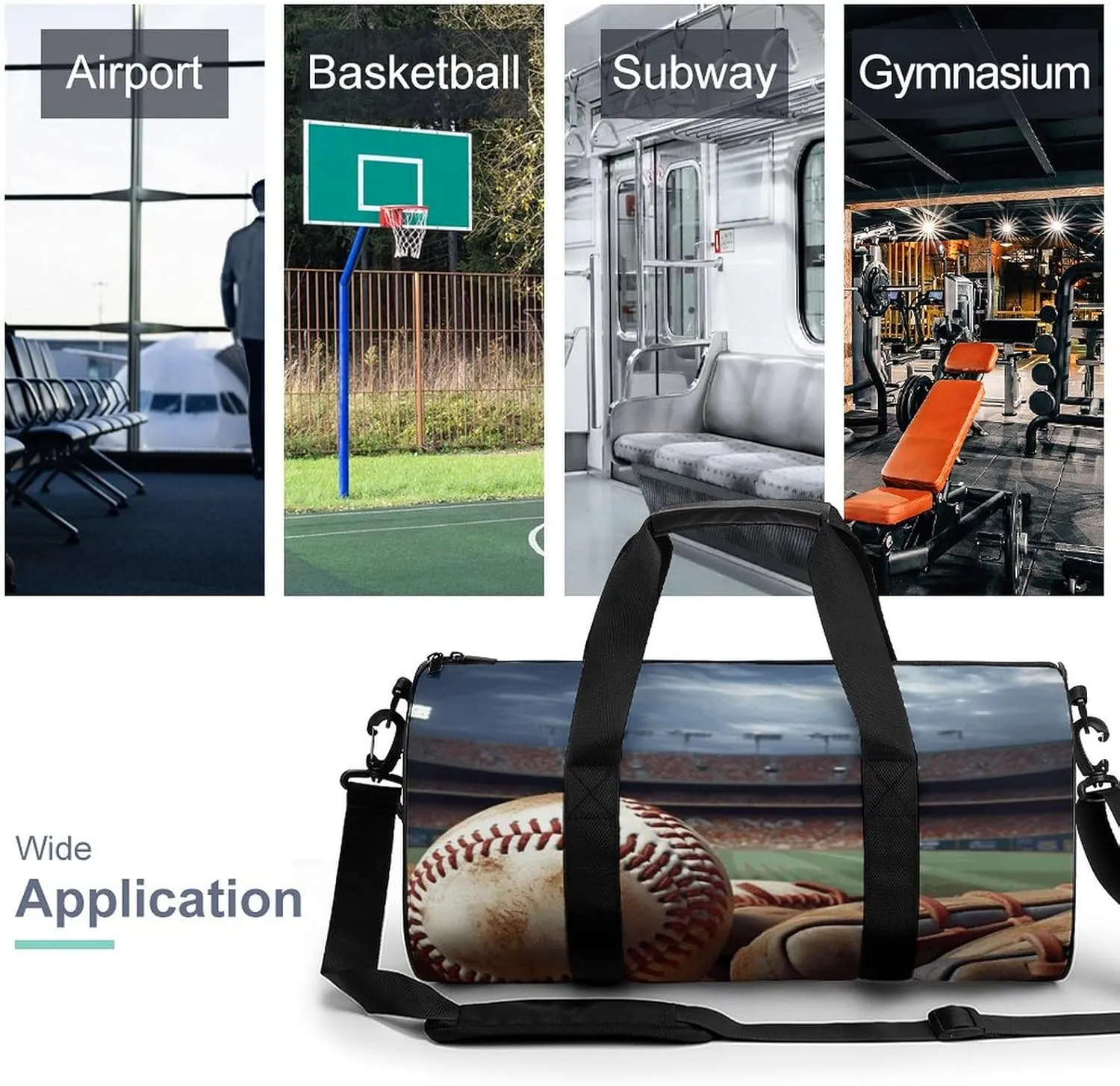 Gym Bags for Men Women Baseball Duffle Bag Travel Overnight Bag with Shoe Compartment Tote Bags
