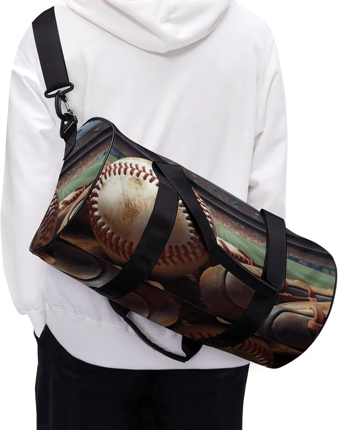 Gym Bags for Men Women Baseball Duffle Bag Travel Overnight Bag with Shoe Compartment Tote Bags
