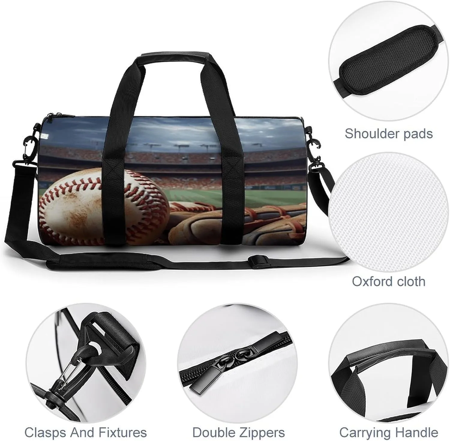 Gym Bags for Men Women Baseball Duffle Bag Travel Overnight Bag with Shoe Compartment Tote Bags