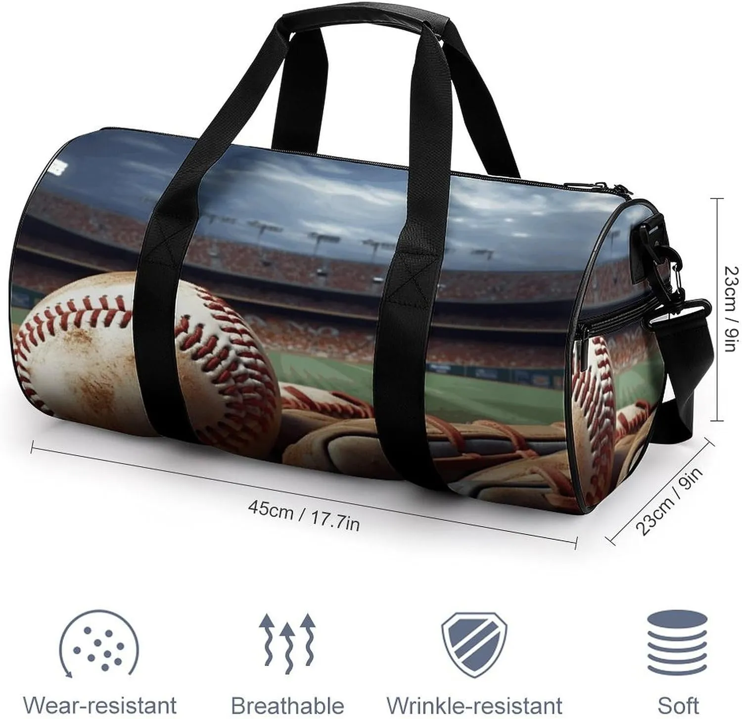 Gym Bags for Men Women Baseball Duffle Bag Travel Overnight Bag with Shoe Compartment Tote Bags