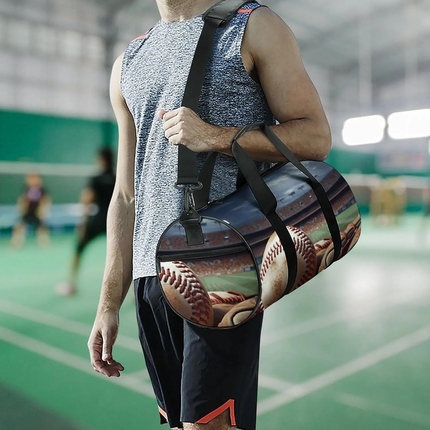 Gym Bags for Men Women Baseball Duffle Bag Travel Overnight Bag with Shoe Compartment Tote Bags