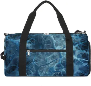 Gym Bags for Men Women Blue Neuron Picture Duffle Bag Travel Overnight Bag with Shoe Compartment Tote Bags