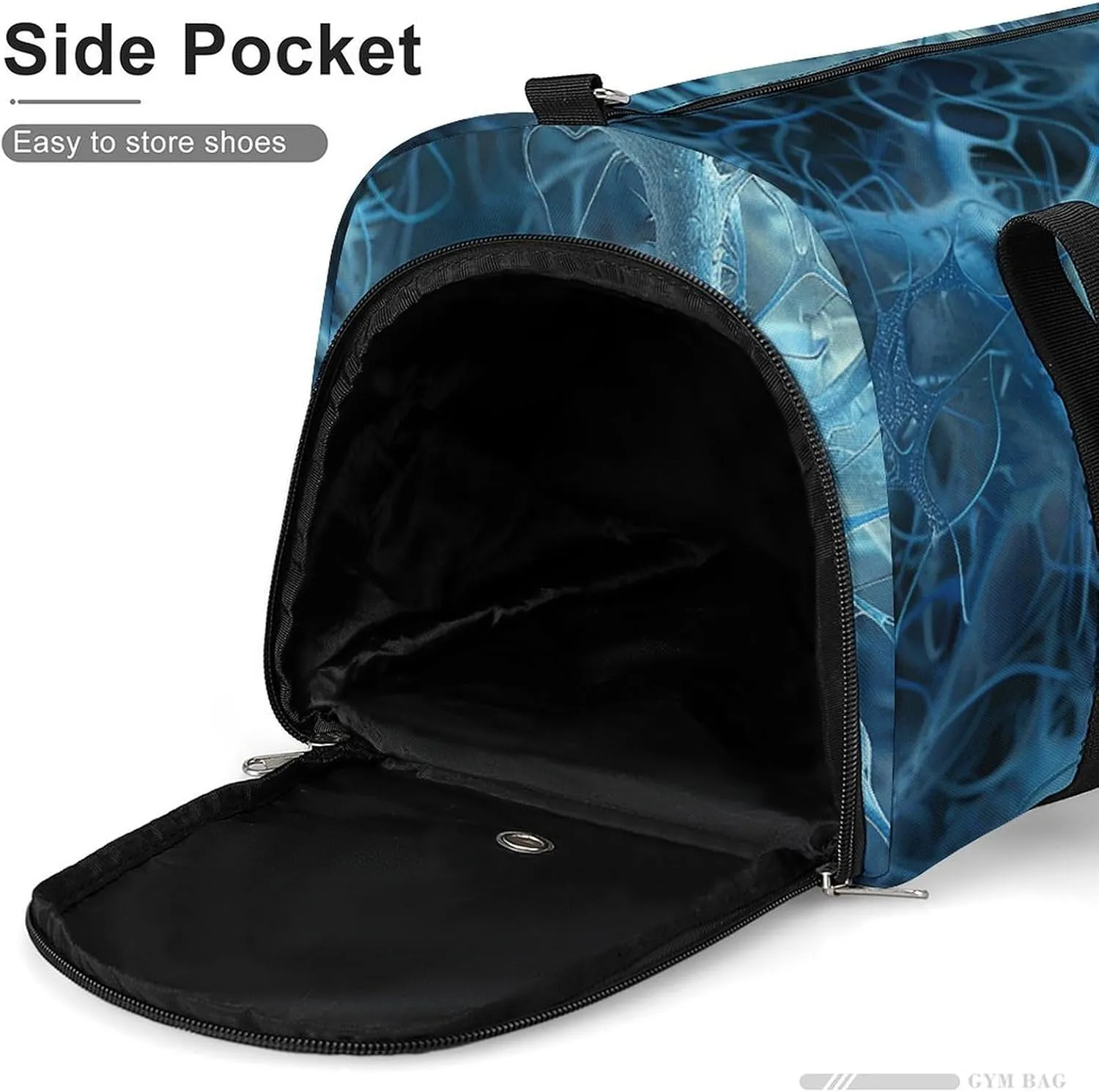 Gym Bags for Men Women Blue Neuron Picture Duffle Bag Travel Overnight Bag with Shoe Compartment Tote Bags