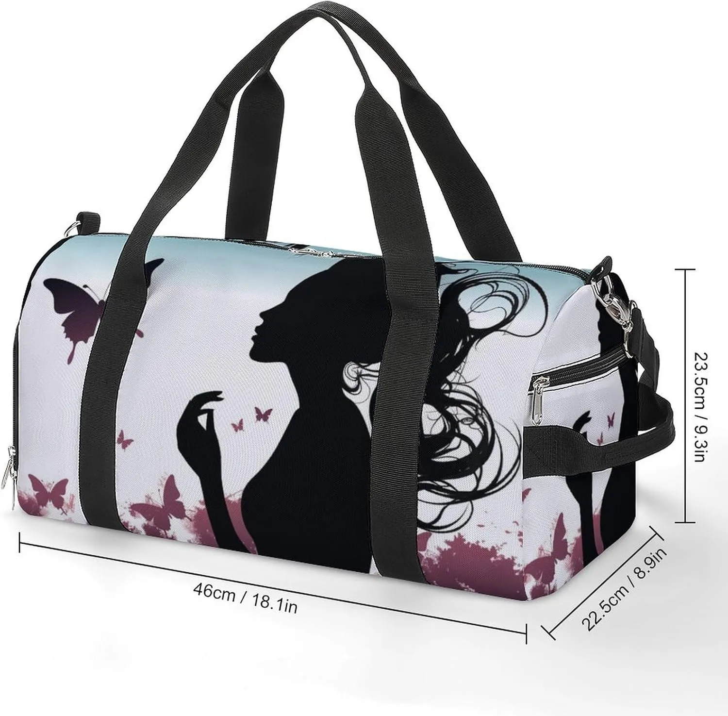 Gym Bags for Men Women Butterfly Woman Duffle Bag Travel Overnight Bag with Shoe Compartment Tote Bags