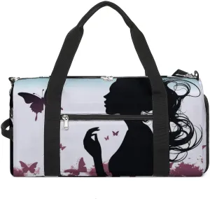 Gym Bags for Men Women Butterfly Woman Duffle Bag Travel Overnight Bag with Shoe Compartment Tote Bags