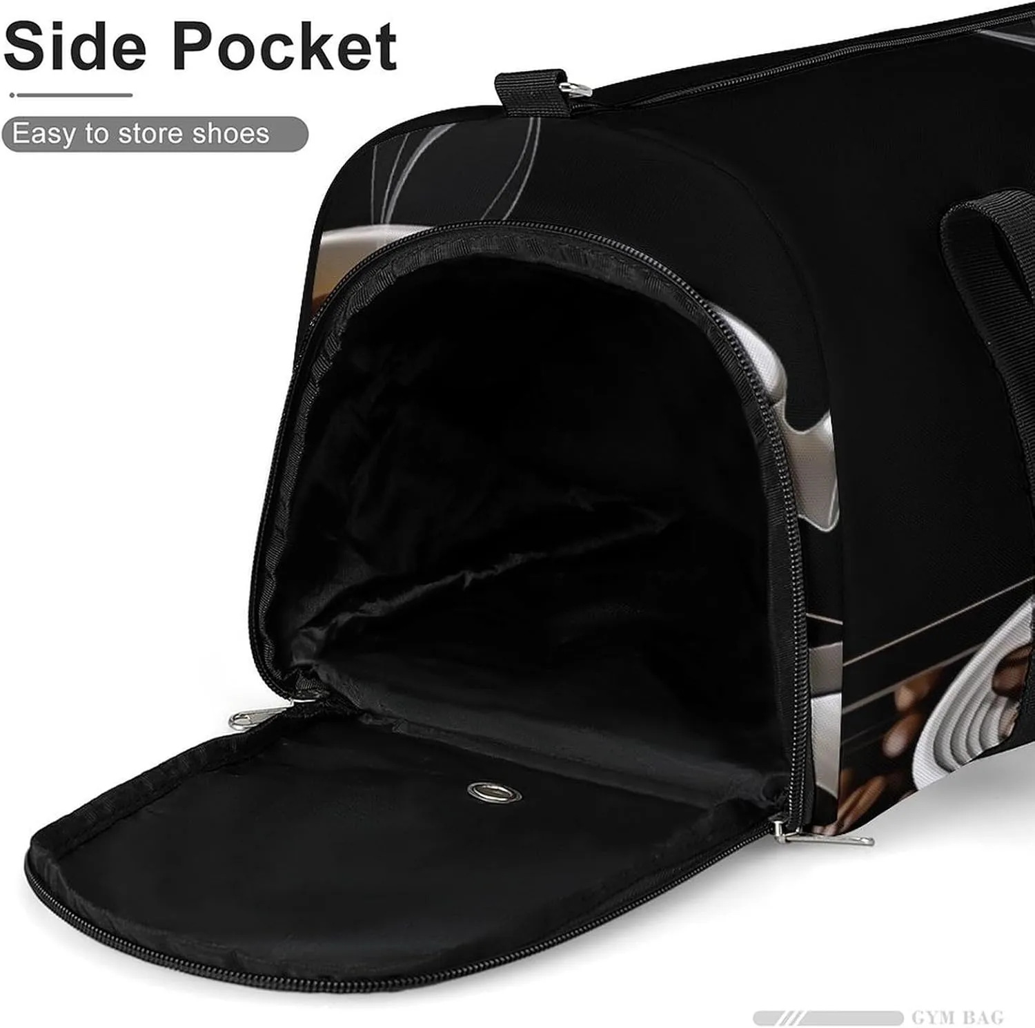 Gym Bags for Men Women Coffee Cup And Coffee Beans Duffle Bag Travel Overnight Bag with Shoe Compartment Tote Bags