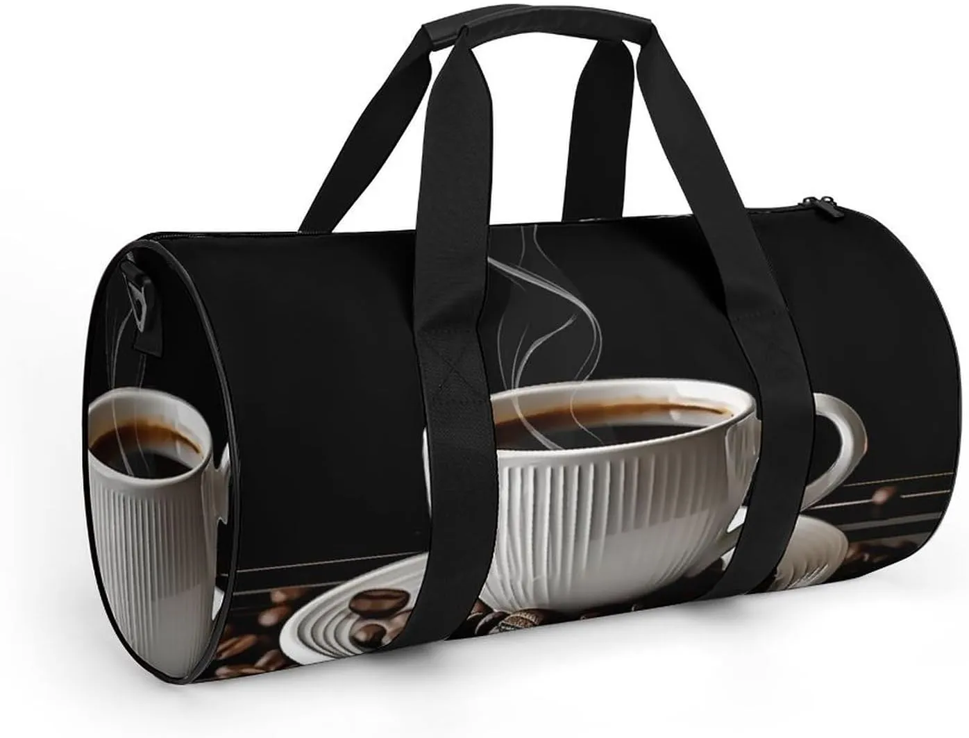 Gym Bags for Men Women Coffee Cup And Coffee Beans Duffle Bag Travel Overnight Bag with Shoe Compartment Tote Bags