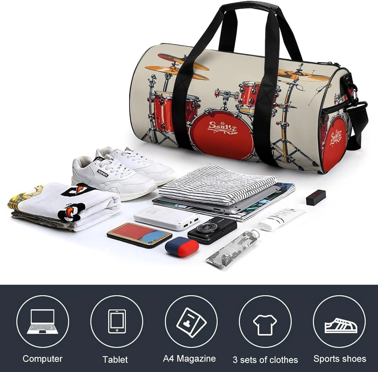 Gym Bags for Men Women Concert Party Duffle Bag Travel Overnight Bag with Shoe Compartment Tote Bags